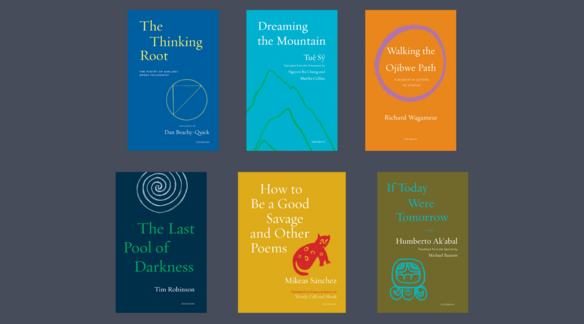 Images of the covers from the most recent six titles in Milkweed’s Seedbank series of world literature.