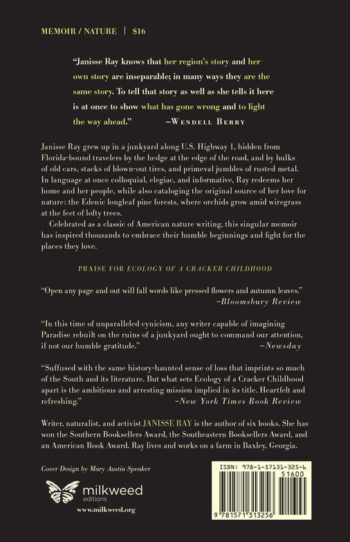 Ecology of a Cracker Childhood (back cover)